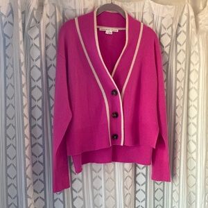 Veronica Beard Pink Cashmere Cardigan Sweater